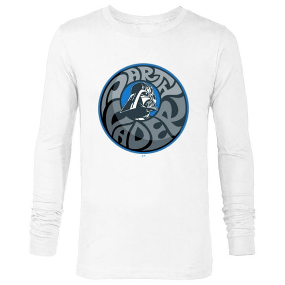 Star Wars Darth Vader Retro Helmet and Name - Long Sleeve T-Shirt for Men - Customized-White