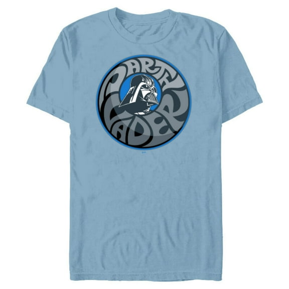 Star Wars Darth Vader Retro Helmet and Name - Short Sleeve Blended T-Shirt for Adults - Customized-Ocean Blue