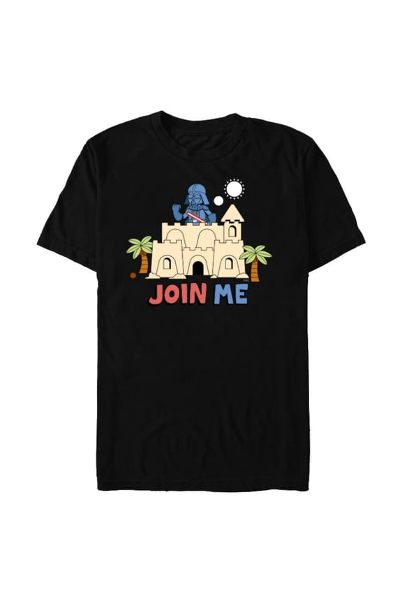 Darth Vader Sand Castle Summer Beach Join Me Funny - Short Sleeve Blended T-Shirt for Adults - Customized-Black