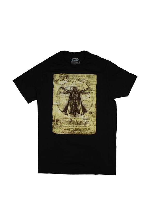 Star Wars Darth Vader Shirt Men's Vitruvian Man Graphic T-Shirt (Small)