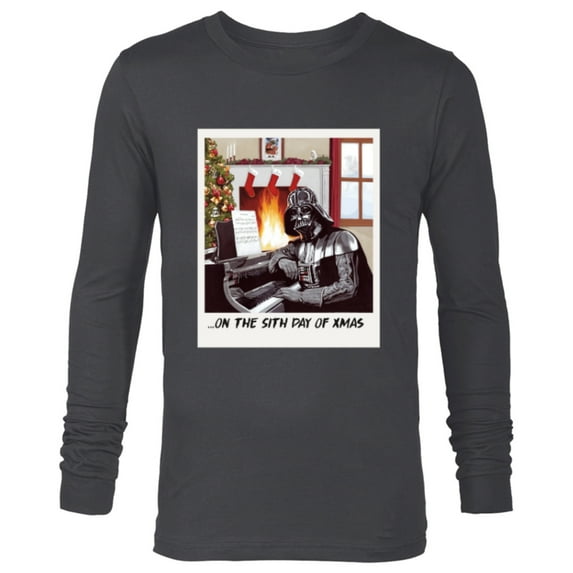 Star Wars Darth Vader Sith Day of Xmas Holiday - Long Sleeve T-Shirt for Men -Customized-Charcoal Heather