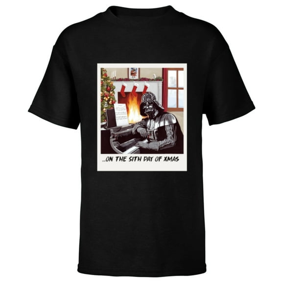 Star Wars Darth Vader Sith Day of Xmas Holiday - Short Sleeve T-Shirt for Kids -Customized-Black