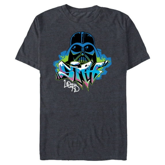 Star Wars Darth Vader Sith Lord Graffiti Tag Style - Short Sleeve Blended T-Shirt for Adults - Customized-Navy Heather