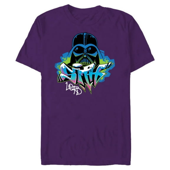 Star Wars Darth Vader Sith Lord Graffiti Tag Style - Short Sleeve Blended T-Shirt for Adults - Customized-Purple