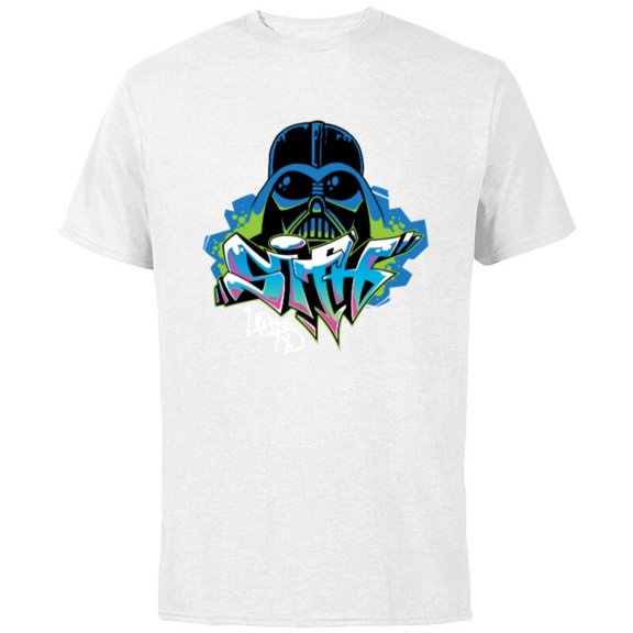 Star Wars Darth Vader Sith Lord Graffiti Tag Style - Short Sleeve Cotton T-Shirt for Adults - Customized-White