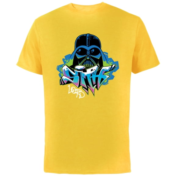 Star Wars Darth Vader Sith Lord Graffiti Tag Style - Short Sleeve Cotton T-Shirt for Adults - Customized-Yellow