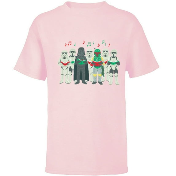 Star Wars Darth Vader Sithmas Choir Holiday - Short Sleeve T-Shirt for Kids -Customized-Soft Pink