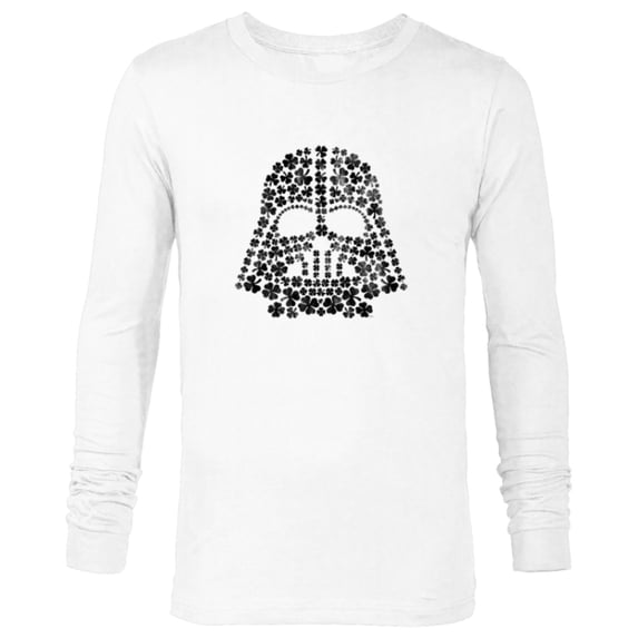 Star Wars Darth Vader St Patrick’s Day Shamrocks Distressed - Long Sleeve T-Shirt for Men - Customized-White