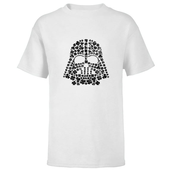 Star Wars Darth Vader St Patrick’s Day Shamrocks Distressed - Short Sleeve T-Shirt for Kids - Customized-White