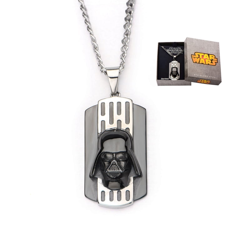 Star Wars: Darth Vader Stainless Steel Black-Plated 3D Pendant