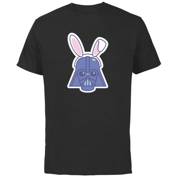 Star Wars Darth Vader Sticker Style Rabbit Ears Easter Bunny - Short Sleeve Cotton T-Shirt for Adults - Customized-Black