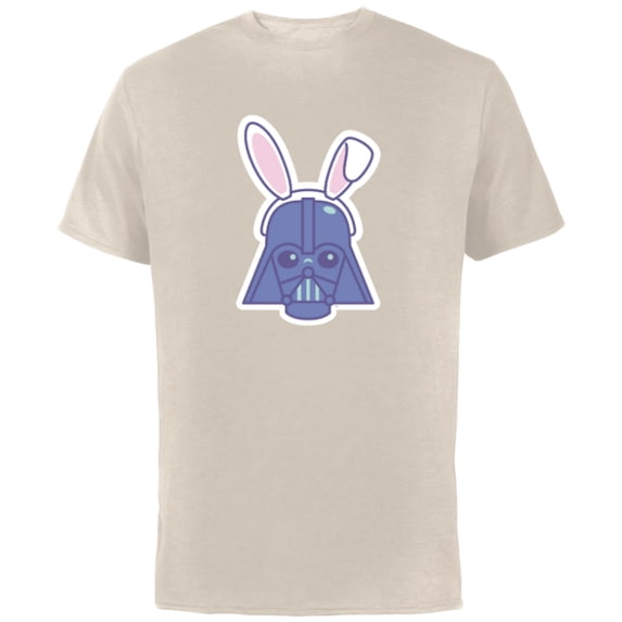Star Wars Darth Vader Sticker Style Rabbit Ears Easter Bunny - Short Sleeve Cotton T-Shirt for Adults - Customized-Natural