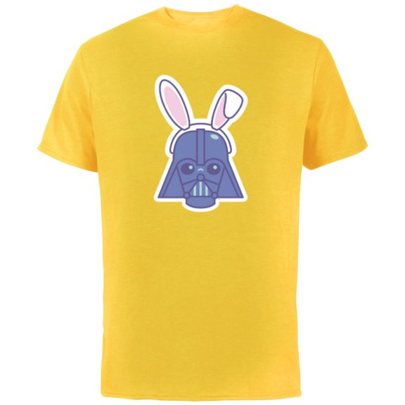 Star Wars Darth Vader Sticker Style Rabbit Ears Easter Bunny - Short Sleeve Cotton T-Shirt for Adults - Customized-Yellow