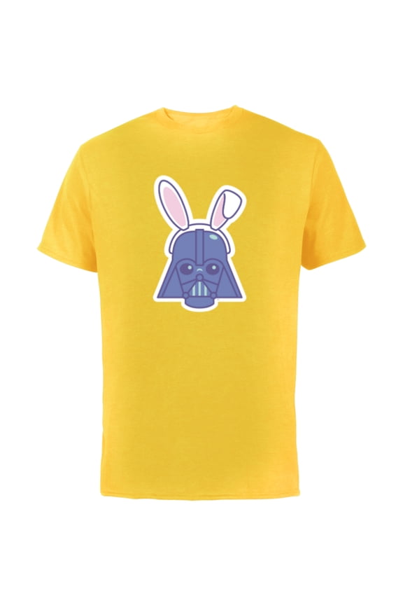 Darth Vader Sticker Style Rabbit Ears Easter Bunny - Short Sleeve Cotton T-Shirt for Adults - Customized-Yellow