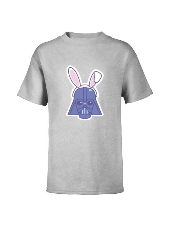 Darth Vader Sticker Style Rabbit Ears Easter Bunny - Short Sleeve T-Shirt for Kids - Customized-Athletic Heather