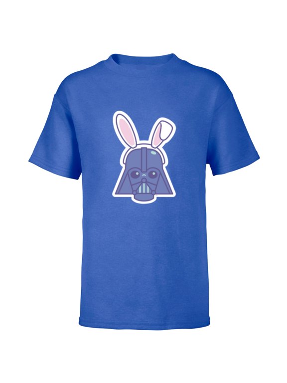 Darth Vader Sticker Style Rabbit Ears Easter Bunny - Short Sleeve T-Shirt for Kids - Customized-Royal