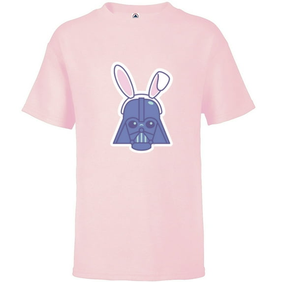 Star Wars Darth Vader Sticker Style Rabbit Ears Easter Bunny - Short Sleeve T-Shirt for Kids - Customized-Soft Pink