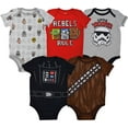 thumbnail image 1 of Star Wars Darth Vader Stormtrooper R2-D2 Infant Baby Boys 5 Pack Bodysuits Newborn to Infant, 1 of 5