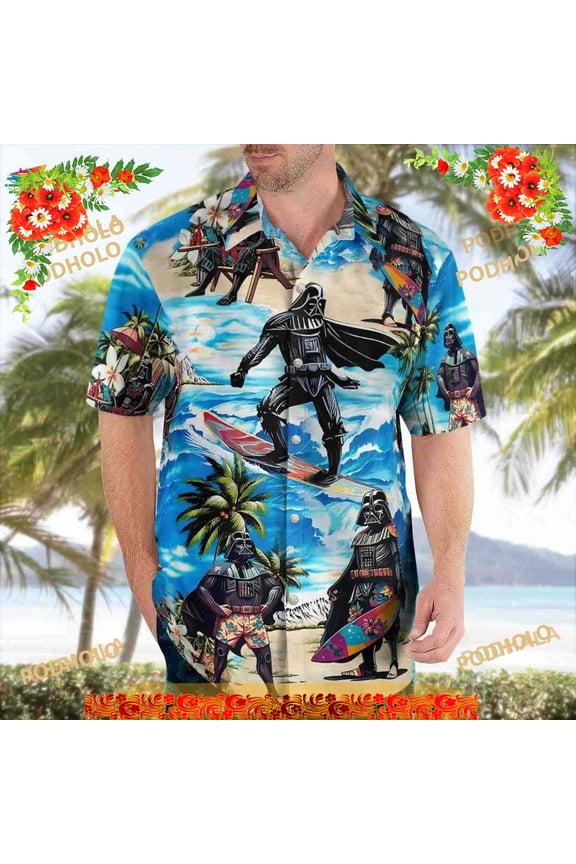 Star Wars Darth Vader Surfing Hawaiian Shirt, Beach Summer Aloha Shirt