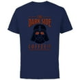 thumbnail image 1 of Star Wars Darth Vader The Dark Side Coffee Co Logo Funny - Short Sleeve Cotton T-Shirt for Adults - Customized-Navy, 1 of 5