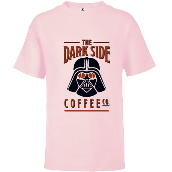 Star Wars Darth Vader The Dark Side Coffee Co Logo Funny - Short Sleeve T-Shirt for Kids - Customized-Soft Pink