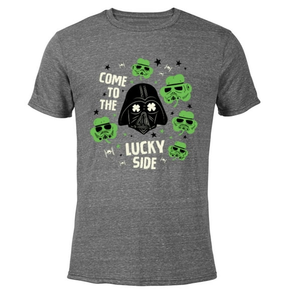 Star Wars Darth Vader The Lucky Side St. Patrick’s Day - Short Sleeve Blended T-Shirt for Adults - Customized-Dark Heather