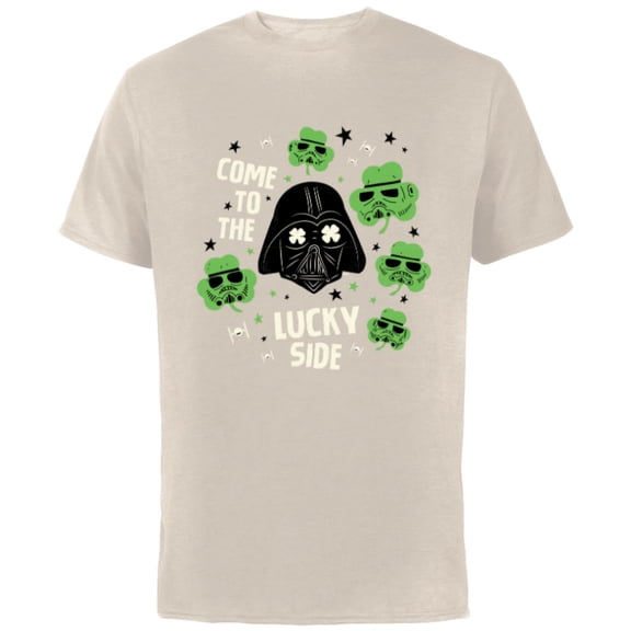 Star Wars Darth Vader The Lucky Side St. Patrick’s Day - Short Sleeve Cotton T-Shirt for Adults - Customized-Natural