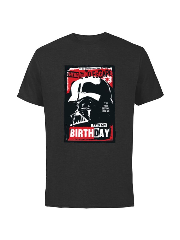 Darth Vader There is No Escape It’s My Birthday - Short Sleeve Cotton T-Shirt for Adults - Customized-Black