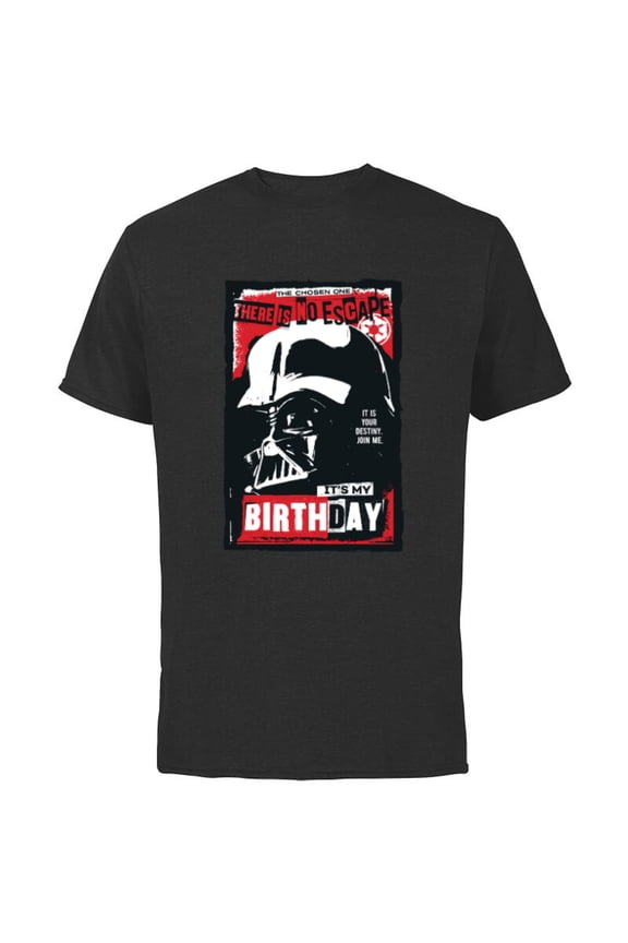 Darth Vader There is No Escape It’s My Birthday - Short Sleeve Cotton T-Shirt for Adults - Customized-Black