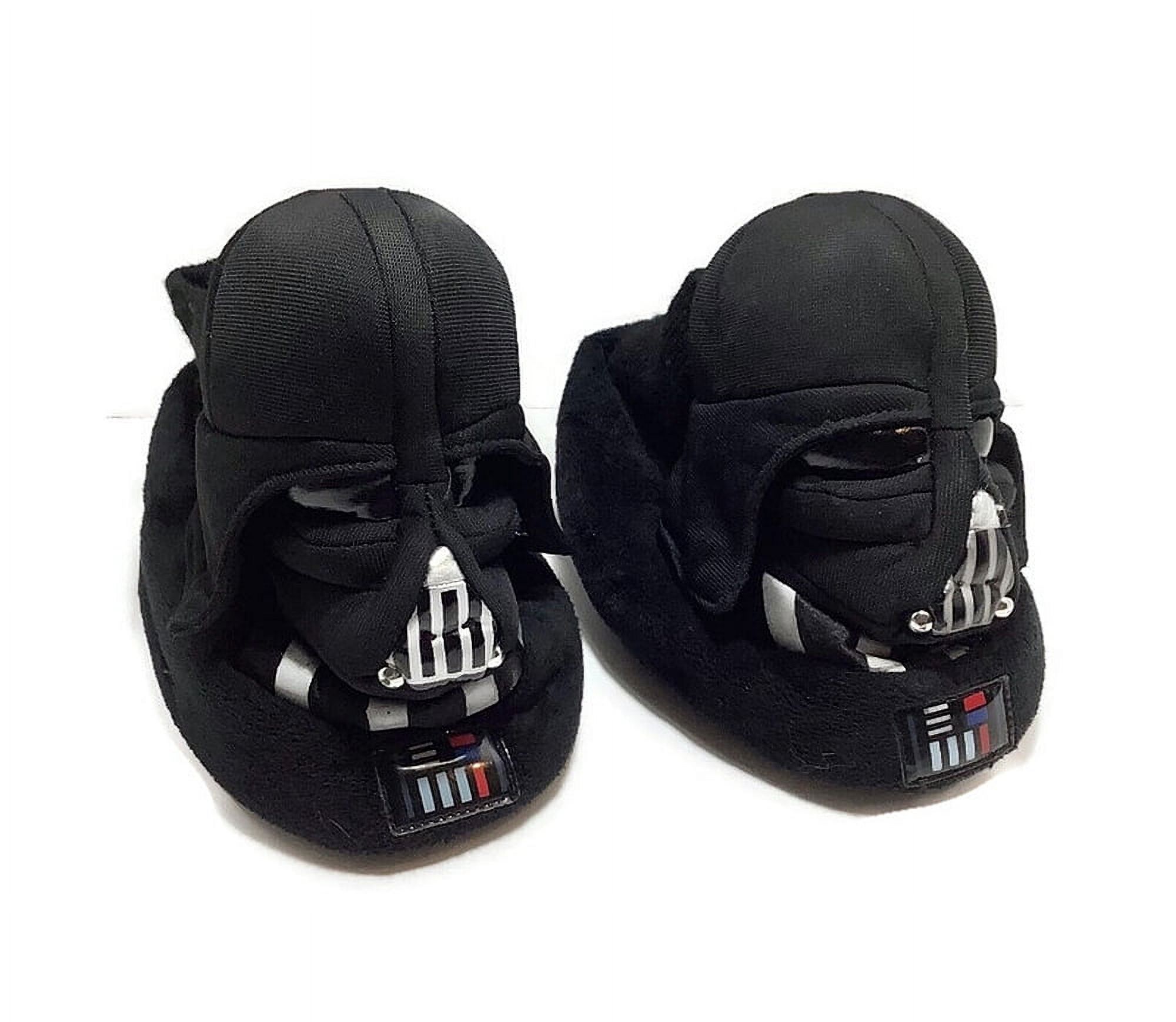 Star Wars Darth Vader Plush A-Line Slippers For Toddler Boys - 3D Head, Sizes 11-12 Little Kid, Black