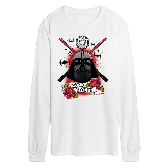 Star Wars - Darth Vader Traditional Tattoo - Men's Long Sleeve Graphic T-Shirt