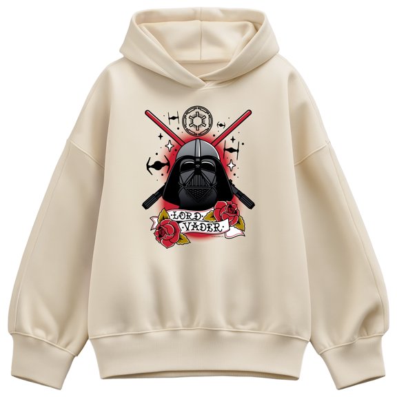 Star Wars - Darth Vader Traditional Tattoo - Women's Oversized Fleece Hoodie Sweatshirt