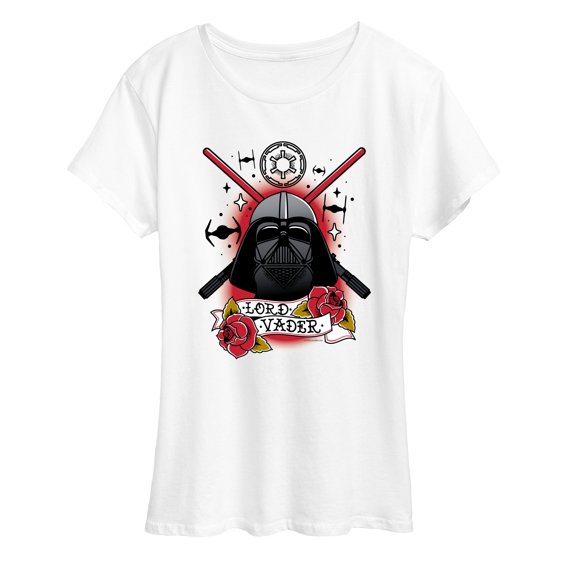 Star Wars - Darth Vader Traditional Tattoo - Women's Short Sleeve Graphic T-Shirt