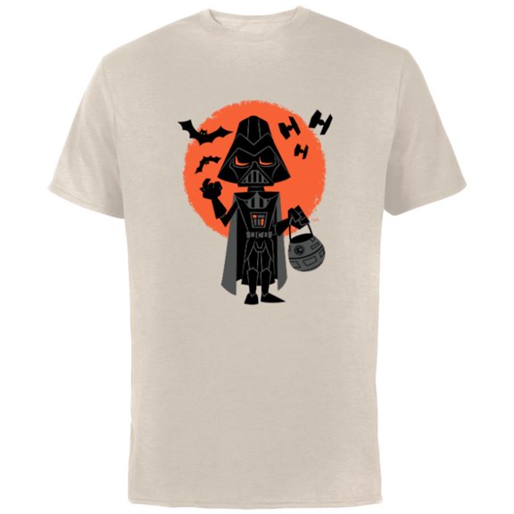 Star Wars Darth Vader Trick or Treat Halloween - Short Sleeve Cotton T-Shirt for Adults - Customized-Putty