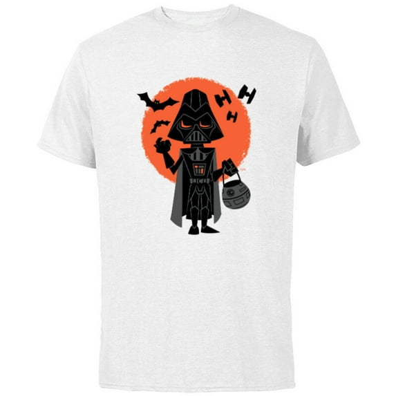 Star Wars Darth Vader Trick or Treat Halloween - Short Sleeve Cotton T-Shirt for Adults - Customized-White