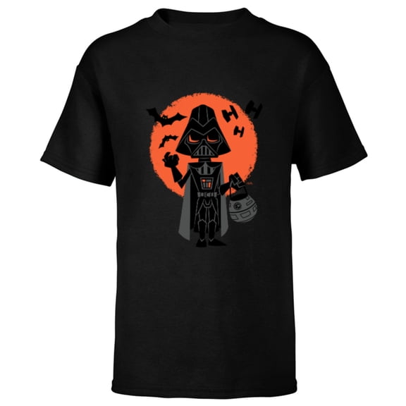 Star Wars Darth Vader Trick or Treat Halloween - Short Sleeve T-Shirt for Kids - Customized-Black