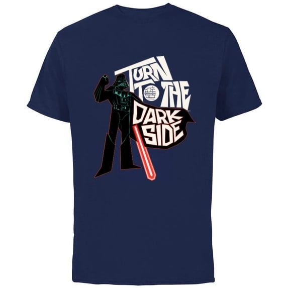 Star Wars Darth Vader Turn to the Dark Side Bold - Short Sleeve Cotton T-Shirt for Adults - Customized-Navy