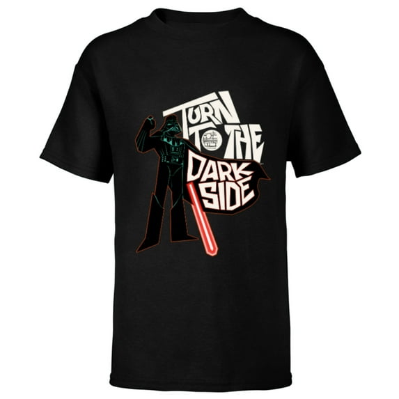 Star Wars Darth Vader Turn to the Dark Side Bold - Short Sleeve T-Shirt for Kids - Customized-Black