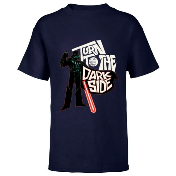 Star Wars Darth Vader Turn to the Dark Side Bold - Short Sleeve T-Shirt for Kids - Customized-Navy