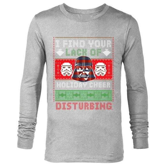 Star Wars Darth Vader Ugly Christmas Sweater - Long Sleeve T-Shirt for Men - Customized-Athletic Heather