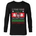 thumbnail image 1 of Star Wars Darth Vader Ugly Christmas Sweater - Long Sleeve T-Shirt for Men - Customized-Black, 1 of 5