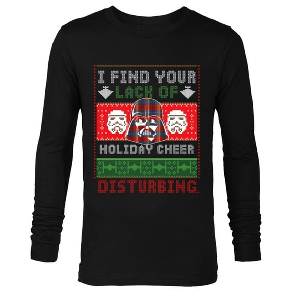 Star Wars Darth Vader Ugly Christmas Sweater - Long Sleeve T-Shirt for Men - Customized-Black