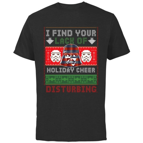 Star Wars Darth Vader Ugly Christmas Sweater - Short Sleeve Cotton T-Shirt for Adults - Customized-Black