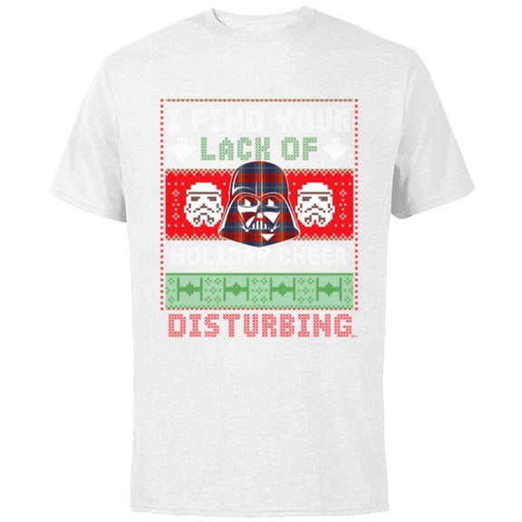 Star Wars Darth Vader Ugly Christmas Sweater - Short Sleeve Cotton T-Shirt for Adults - Customized-White