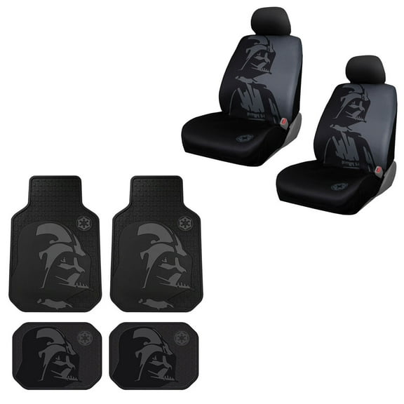 Star Wars Darth Vader Universal Fit Front and Rear Vinyl Floor Mats With 2 Seat Covers