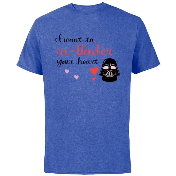 Star Wars Darth Vader Valentine Want to In-Vader Your Heart - Short Sleeve Cotton T-Shirt for Adults - Customized-Royal Heather