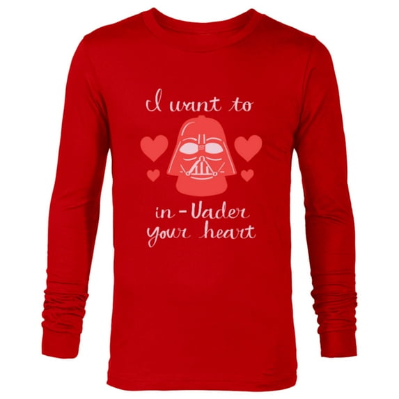 Star Wars Darth Vader Want to In-Vader Your Heart Valentine - Long Sleeve T-Shirt for Men - Customized-New Red