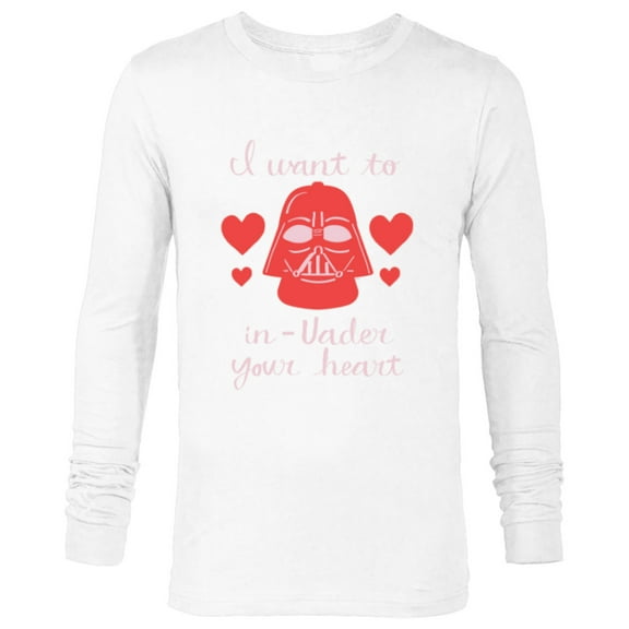 Star Wars Darth Vader Want to In-Vader Your Heart Valentine - Long Sleeve T-Shirt for Men - Customized-White