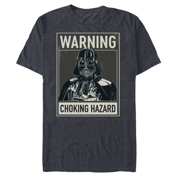 Star Wars Darth Vader Warning Choking Hazard - Short Sleeve Blended T-Shirt for Adults -Customized-Navy Heather