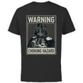 thumbnail image 1 of Star Wars Darth Vader Warning Choking Hazard - Short Sleeve Cotton T-Shirt for Adults -Customized-Black, 1 of 5